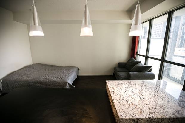 Inside a bachelor unit at the X2 condo building.