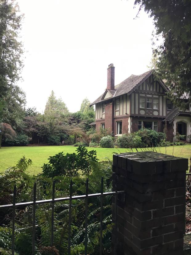 A view of the lot at 6161 Macdonald St., Vancouver, owned by Jane Macdougall. Ms. Macdougall restored the house at the right, then subdivided the property, with plans to build on the lot. She had the house listed as a heritage property then sold it off. But she retained ownership of the lot. She never built on it.