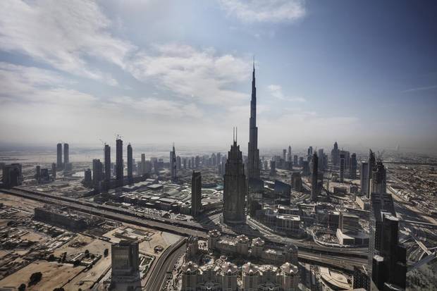 The world's tallest building, the Burj Khalifa, towers over Dubai.