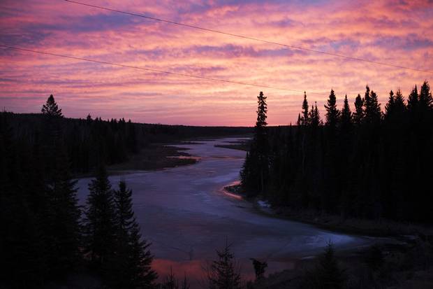 A colourful sunrise illuminates the river along Highway 17 between Thunder Bay and Dryden. Finding jobs in northwestern Ontario isn’t easy, even for for graduates: Employment fell dramatically in the wake of the forest sector crisis and the mining sector hasn’t lived up to its economic promise.