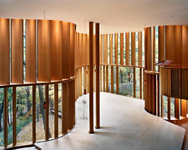 One of the most photographed homes in Canada, Shim-Sutcliffe’s Integral House features a concert hall that overlooks Toronto’s Don Valley. 