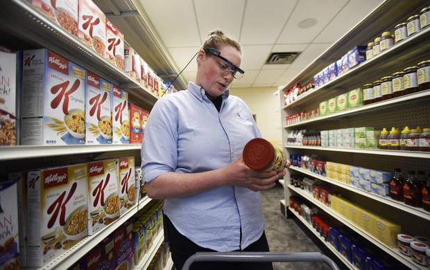 Wearing $30,000 (U.S.) eye-tracking glasses, research assistants with the University of Guelph’s study into supermarket layouts are continuously monitored as they wind through the 1,200-square-foot mock store.