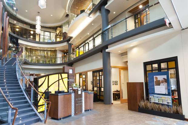 Redesigning BlueShore Financial’s head office in North Vancouver, B.C., was the final phase of the corporate metamorphosis, with a grand central staircase connecting the first and second levels among the design statements.