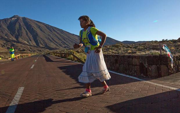 Mexican cattle farmer and part-time long-distance runner Maria Lorena Ramirez, 22, competes in the Cajamar Tenerife Bluetrail 2017, a 97-kilometre mountain race held over 23 hours, on June 10, 2017.