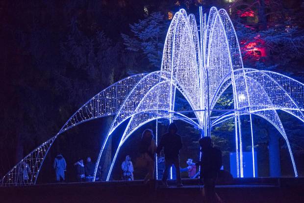 The Ontario Power Generation Winter Festival of Lights illuminates eight kilometres along the Niagara Parkway.