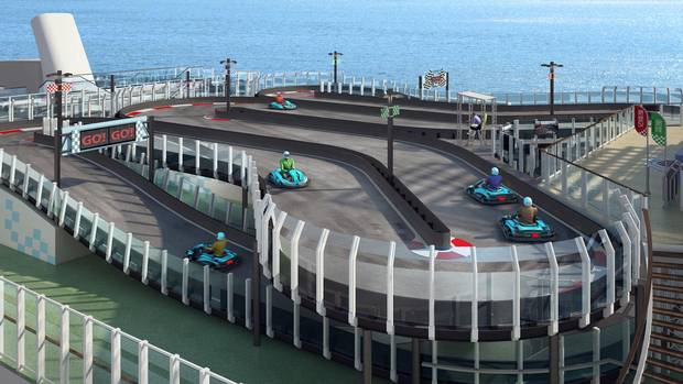 As seen in this artist's rendering, the Norwegian Joy will facing its own racing track.