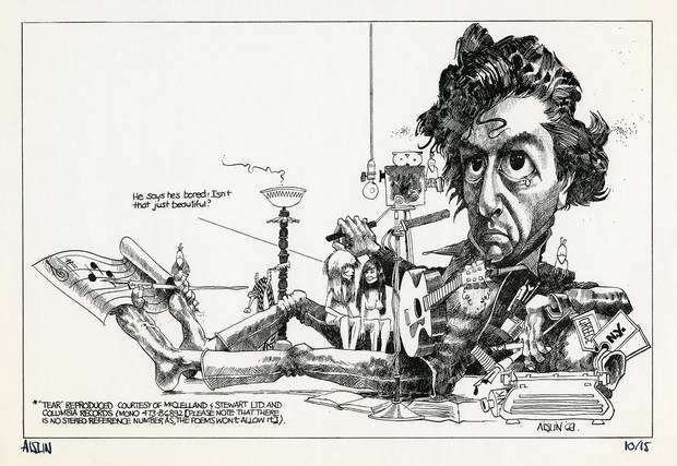 This illustration of Leonard Cohen by Aislin appeared in the Montreal Star on Jun. 21, 1969.