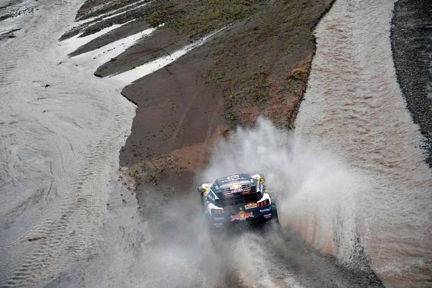 Sainz and Cruz of Spain compete during the Stage 12 of the 2018 Dakar Rally between Chilecito and San Juan, Argentina, on Jan. 18, 2018.