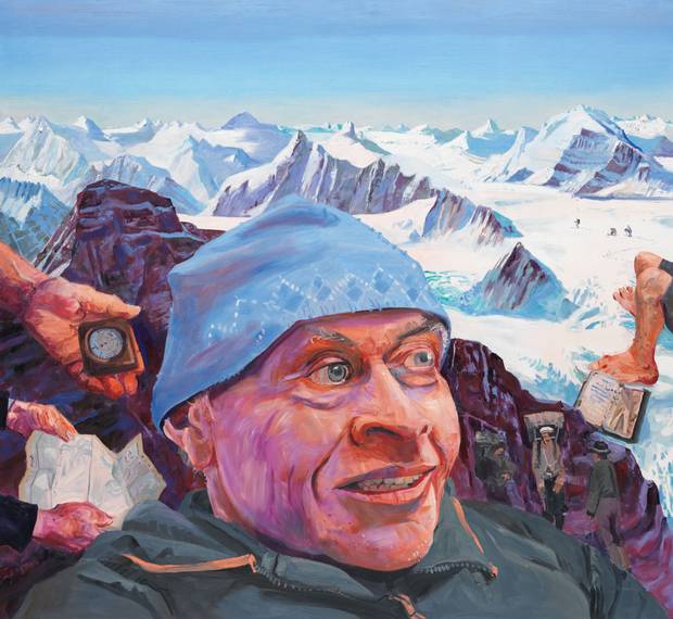 John Hartman, Don Gardner, The Hooker Icefield, 2015, oil on linen, 48 x 68 inches