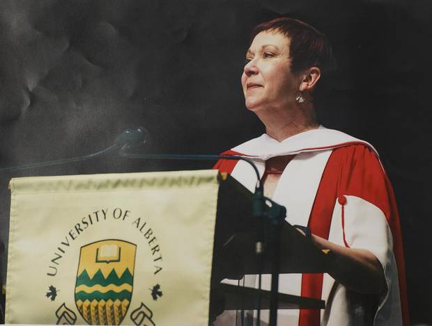 Ruth Kelly accepts an honorary degree at the University of Alberta.