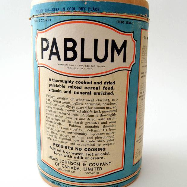 A tin of pablum.