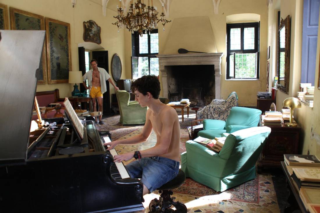 Armie Hammer as Oliver and Timothée Chalamet as Elio in Call Me By Your Name.