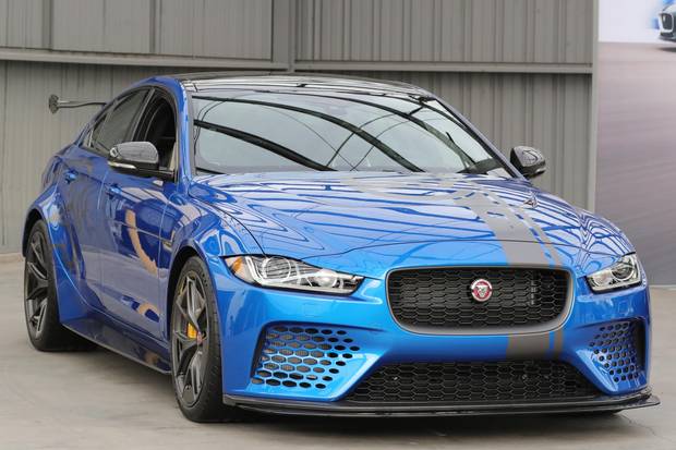 The Jaguar XE SV Project 8 at an exclusive customer preview on November 28, 2017 in Los Angeles, California.