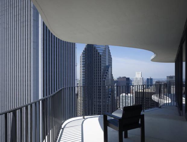 A balcony of Aqua Tower in Chicago.