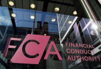 FILE PHOTO: Signage for the Financial Conduct Authority (FCA), the Britain's financial regulatory body, is seen at their head offices in London, Britain March 10, 2022. REUTERS/Toby Melville