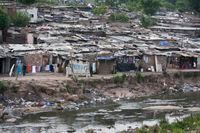 A shack area is pictured in Johannesburg's impoverished Alexandra township.