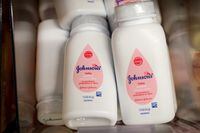 Bottles of Johnson's baby powder are displayed in a store in New York on Jan. 22, 2019.