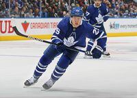 TORONTO, ON - DECEMBER 11:  Ondrej Kase #25 of the Toronto Maple Leafs skates against the Chicago Blackhawks during an NHL game at Scotiabank Arena on December 11, 2021 in Toronto, Ontario, Canada. (Photo by Claus Andersen/Getty Images)