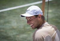 Spanish tennis player Rafael Nadal smiles during a training session at Santa Ponsa Country Club in Santa Ponsa, on the Spanish Balearic Island of Mallorca, on June 17, 2022. (Photo by JAIME REINA / AFP) (Photo by JAIME REINA/AFP via Getty Images)