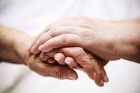 File #: 9796381Adult helping senior in hospital.help concept, special toned photo f/x, focus point selectiveCredit:  iStockphoto(Royalty-Free)Keywords: Human Hand, Care, Senior Adult, Assistance, Patient, Hospital, Giving, People, Family, Holding, Aging Process, Adult