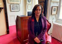 Liberal member of the Nova Scotia legislature Angela Simmonds poses for a photo at the provincial legislature, in Halifax, Friday, Oct. 29, 2021. Nova Scotia Premier Tim Houston confirms he fired a political staffer after he was made aware of social media comments he says were racist about a Black Liberal member of the legislature. THE CANADIAN PRESS/Keith Doucette