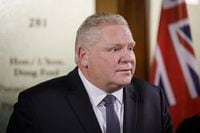 Ontario Premier Doug Ford is seen during a news conference in Toronto, Thursday, Jan. 16, 2020. Ontario Premier Doug Ford says he will travel to Washington, D.C., next week and will unveil the province's new trade strategy with the United States. THE CANADIAN PRESS/Cole Burston