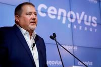 Cenovus CEO Alex Pourbaix announces a multi-year initiative focused on Indigenous communities near the company's oil sands operations in northern Alberta, at a news conference in Calgary, Alta., Thursday, Jan. 30, 2020.THE CANADIAN PRESS/Jeff McIntosh