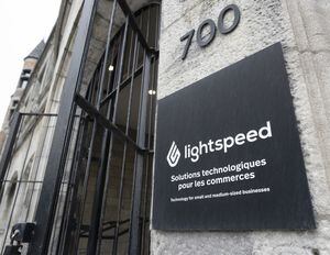 The Lightspeed offices are seen Tuesday, May 16, 2023 in Montreal. THE CANADIAN PRESS/Ryan Remiorz
