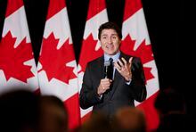 Prime Minister Justin Trudeau speaks at a Liberal party fundraising event at the Hotel Fort Garry in Winnipeg, Thursday, March 2, 2023. THE CANADIAN PRESS/John Woods
