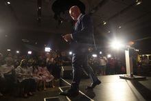 Ontario Liberal Leader Steven Del Duca steps off the stage after stepping down as party leader on election night in Vaughan, Ont., Thursday, June 2, 2022. Ontario Liberals are gathering this weekend for another attempt at party renewal. THE CANADIAN PRESS/Chris Young