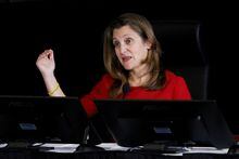 FILE PHOTO: Canada's Deputy Prime Minister and Minister of Finance Chrystia Freeland testifies at the Public Order Emergency Commission in Ottawa, Ontario, Canada November 24, 2022. REUTERS/Blair Gable/File Photo