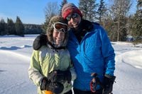 Hal Johnson and Joanne McLeod, former athletes and Canadian television hosts best known for their BodyBreak segments, pictured at the Limberlost Forest and Wildlife Reserve in Muskoka, Ont.