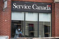 An open Service Canada location, in Toronto is photographed, on Thurs., March 26, 2020.  (Christopher Katsarov/The Globe and Mail)