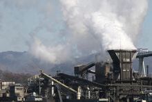 File #: 19546335Coke PlantCredit:  iStockphoto(Royalty-Free)Keywords: 	Coal, Manufacturing, Steam, Fumes, Steel Mill, Coke, Metal Industry, Carbon, Horizontal, Chimney, Smoke Stack, Cloud, SkymanufacturingchainfactoryROBbusinesseconomyfinancialemploymentjobs