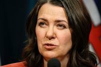 Alberta Premier Danielle Smith's office says the province objects to Ottawa's plan to extend eligibility for medically assisted death to people whose sole underlying condition is a mental illness. Smith gives an update in Calgary, Tuesday, Jan. 10, 2023. THE CANADIAN PRESS/Jeff McIntosh