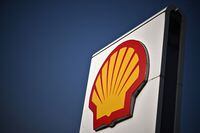 Logos are pictured on a sign outside a Royal Dutch Shell petrol station in Diss, eastern England, on March 22, 2022. - Energy company Shell is reportedly reconsidering its decision to pull out of the Cambo oilfield in the North Sea. (Photo by Ben Stansall / AFP) (Photo by BEN STANSALL/AFP via Getty Images)
