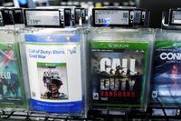 FILE PHOTO: Activision games "Call of Duty" are pictured in a store in the Manhattan borough of New York City, New York, U.S., January 18, 2022.  REUTERS/Carlo Allegri/File Photo