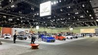There were only a few people at the Lexus booth on press day at the Los Angeles auto show.
