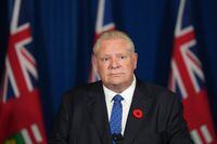 Ontario Premier Doug speaks during a press conference at Queen's Park in Toronto on Monday Nov. 7, 2022.&nbsp;Ford is justifying his proposal to remove a swath of land from the environmentally protected Greenbelt in order to build homes by saying the housing crisis has worsened and will become more dire because of increased immigration.&nbsp;THE CANADIAN PRESS/Nathan Denette
