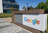 FILE PHOTO: A sign is pictured outside a Google office near the company's headquarters in Mountain View, California, U.S., May 8, 2019.  REUTERS/Paresh Dave/File Photo