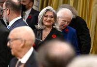 Lisa LaFlamme of Toronto takes her seat before a ceremony where she will be invested as an officer of the Order of Canada at Rideau Hall in Ottawa, on Thursday, Nov. 3, 2022. THE CANADIAN PRESS/Justin Tang