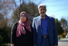 Nadia Baioumy, left, and her husband Attia Elserafy pose for a photograph near their home, in Richmond, B.C., on Monday, April 3, 2023. The couple were expecting a second lease on life when they escaped Egypt, landing in Vancouver in October 2018. But the Elserfys say their lives are in limbo because the Canada Border Services Agency challenged both of their admissibility as refugees over their ties to a political party outlawed by the Egyptian government. THE CANADIAN PRESS/Darryl Dyck