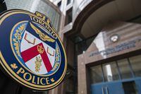 The Toronto Police Services emblem is photographed during a press conference at TPS headquarters, in Toronto on Tuesday, May 17, 2022.&nbsp;The family of a tech CEO who was killed in a targeted shooting in Toronto in 2018 is offering a $250,000 reward to anyone with information that can lead to his alleged killer. THE&nbsp;CANADIAN PRESS/Christopher Katsarov