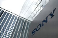 A Sony logo is displayed outside the company's headquarters in Tokyo on May 13, 2020. (Photo by CHARLY TRIBALLEAU / AFP) (Photo by CHARLY TRIBALLEAU/AFP via Getty Images)