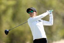 NAPLES, FLORIDA - NOVEMBER 17: Lydia Ko of New Zealand plays her shot from the third tee during the first round of the CME Group Tour Championship at Tiburon Golf Club on November 17, 2022 in Naples, Florida. (Photo by Douglas P. DeFelice/Getty Images)