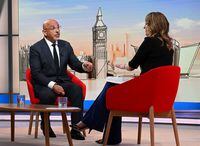 Conservative Party Chairman Nadhim Zahawi appears on BBC's Sunday with Laura Kuenssberg in London, Britain, December 4, 2022. Jeff Overs/BBC/Handout via REUTERS. ATTENTION EDITORS - THIS IMAGE HAS BEEN SUPPLIED BY A THIRD PARTY. NO RESALES. NO ARCHIVES. NOT FOR USE MORE THAN 21 DAYS AFTER ISSUE. MANDATORY CREDIT.