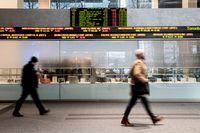 The TSX ticker is photographed in Toronto, on Thursday, February 27, 2020.