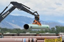 FILE PHOTO: A pipe yard servicing government-owned oil pipeline operator Trans Mountain is seen in Kamloops, British Columbia, Canada June 7, 2021.   REUTERS/Jennifer Gauthier/File Photo