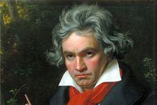 Portrait of Ludwig van Beethoven when composing the Missa Solemnis, 1820 [detail], by Joseph Karl Stieler. Between February and April 1820, Joseph Karl Stieler, court artist to the Bavarian kings, created what remains the most famous portrait of Ludwig van Beethoven. Illuminated in a forest setting, Beethoven looks into the distance as he awaits inspiration for his Missa Solemnis, the score clasped in his left hand. The artist, Joseph Karl Stieler claimed that he was the only painter for whom the notoriously edgy Beethoven had agreed to pose. Courtesy of Beethoven Haus (Bonn)
