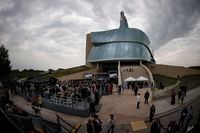 Guests gather at the grand opening of the Canadian Museum For Human Rights in Winnipeg on Sept. 17, 2014. THE CANADIAN PRESS/John Woods